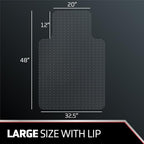 NINJA Easy Glide Office Chair Mat for Carpet Floors, Strong Slip Resistant Under Desk Floor Protector, Stay in Place Plastic Computer Mats for Rolling Work and Gaming Chairs, 32.5x48 Inch, Clear Lip