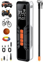 Tire Inflator Portable Air Compressor - 4X Air Pump for Car Tires, 150PSI&10000mAh Portable Tire Inflator for Car, 12DC Air Pump with Pressure Gauge/LED Light, Bike/Motorcycle/Ball/Car Accessories