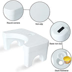 Ptanok Squatting Toilet Stool, 7” Height Bathroom Non-Slip Toilet Footstool with Aromatherapy Box,Convenient and Compact Great for Easy Storage,White