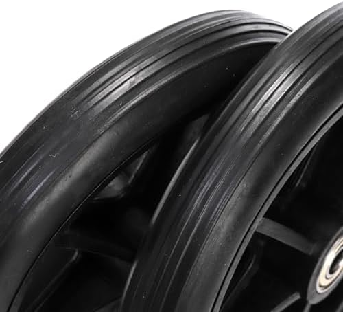 4 Pack Wheel Replacement, 6 Inch Anti-Slip Solid Caster Roller Wheels for Walkers, Heavy-Duty Office Wheelchair Front Wheel Accessories, Safe Rolling for all Floors, Black