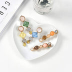 Mehayi 20 PCS Pearls and Acrylic Resin Hair Clips, Handmade Hair Barrettes, Marble Alligator bobby pins, Glitter Crystal Geometric Hairpin, Elegant Gold Hair Accessories, Gifts for Women Girls