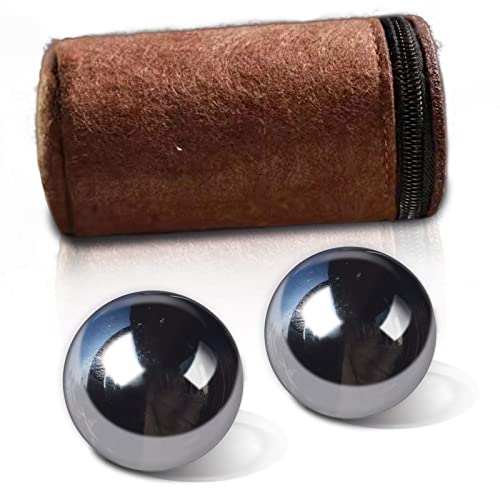 Generic 1.4 Inch Iron Chinese Medicine Balls, 0.8lb, Brown Bag