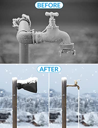 Outdoor Faucet Cover for Winter - Pro 7.1"W x 9.8"H Outdoor Water Faucet Cover Socks for Winter Freeze Protection Pipe Insulation Reusable Waterproof Insulated Spigot backflow Cover,Black (6)