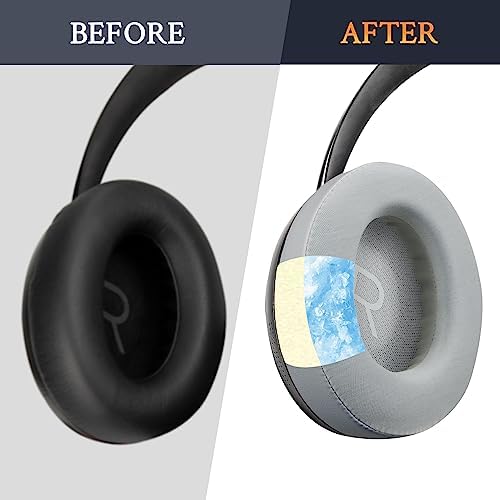 SOULWIT Cooling Gel Replacement Earpads for Bose 700 (NC700) Wireless Headphones, Ear Pads Cushions with Ice Silk Fabric, High-Density Noise Cancelling Foam, Added Thickness - Silver