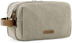 BAGSMART Toiletry Bag for Men, Canvas Travel Toiletry Organizer Dopp Kit Water-resistant Shaving Bag for Toiletries Accessories,Beige-Medium