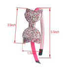 XIMA 10pcs Glitter Sequin Bow Hairband Shiny Bow Knot Teeth Plastic Headbands for Kids Hair Accessories