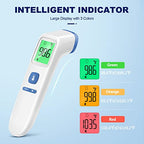 GoodBaby Non-Contact LCD Thermometer for Adults and Kids, Digital Forehead Thermometer with Fever Alarm, Silent Mode and 35-Set Memory, Object 2 in 1 Mode, FSA/HSA Eligible, Blue