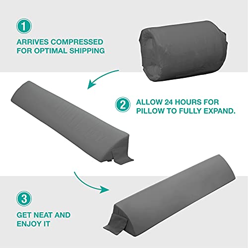 Vekkia King Bed Wedge Pillow for Headboard Gap/Mattress Gap Filler/Headboard Pillow/Bed Gap Filler,Close Gap(0-6") Between Mattress and Headboard,Stop Loosing Your Pillows,Phone(Gray 76"x10"x6")