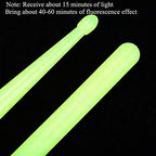 Musfunny Glow Drum Sticks 5A Nylon for Drum Set Night Light Plastic Cool Drumsticks Musical instrument Percussion Accessories for Adults Professional (Fluorescence)