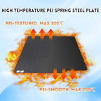 Ideaformer Double Sided Black PEI Build Plate for Bambu Lab X1/X1C/X1E/P1P/P1S/A1,Flexible Smooth Textured PEI Spring Steel Plate 257x257mm for Bambu 3D Printers