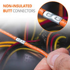 Wirefy 100 PCS Non Insulated Butt Connectors Kit - Butt Splice Connectors - Uninsulated Crimp Wire Connectors - 24-8 AWG