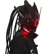KYEDAY Punk Mask Cosplay for Men, Round Light with Braids Mask Cosplay Halloween Fit Party Music Festival Accessories