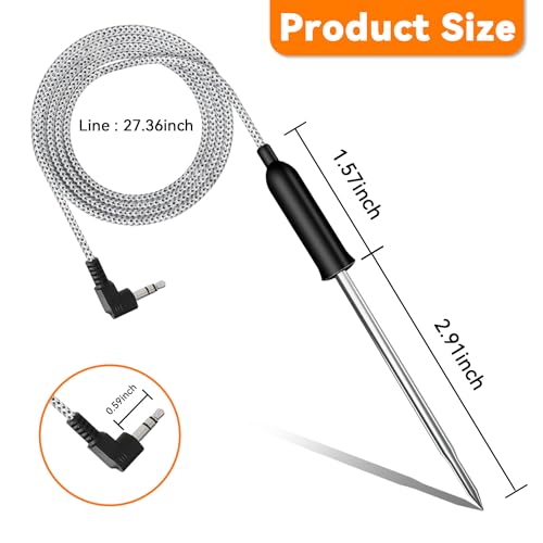 Smart Thermometer Probe for Ninja FG550/FG551, IG651, LG450CCO, BG550, EG351, LG550CO - Replacement Stainless Steel Meat Probe for Indoor Grill, 1PCS