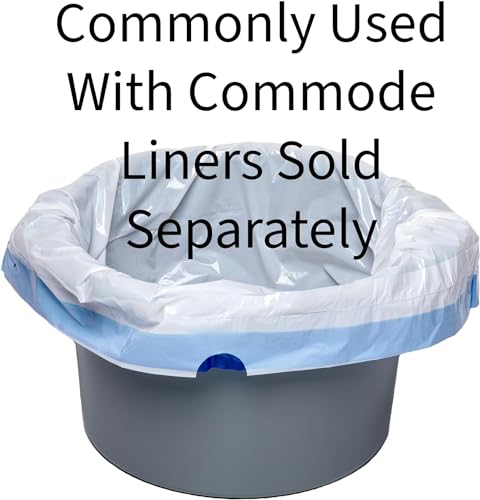 Commode Bucket with Lid and Handle - Replacement Pail and Cover for Most Standard and Bariatric Commodes and Bedside Toilets - 8 quart / 2 Gallon Capacity