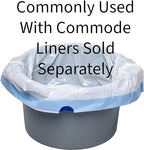 Commode Bucket with Lid and Handle - Replacement Pail and Cover for Most Standard and Bariatric Commodes and Bedside Toilets - 8 quart / 2 Gallon Capacity