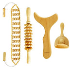 AiRelax 4 Pcs Maderoterapia Kit Wood Therapy Massage Tools for Body Shaping, Wooden Lymphatic Drainage Massager for Gua Sha, Massage Roller, Body Sculpting Tools Set for Body Contouring
