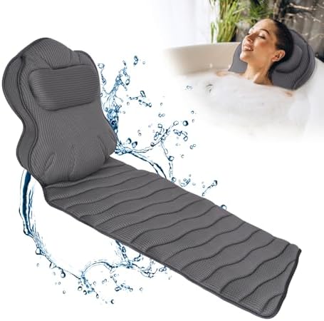 Extra Thick Full Body Bath Pillows for Bathtub- Luxury Bath Cushion for Head, Neck and Back Support, Soft Bath Pillow for Tub, Comfort Relaxation Spa Gifts Bathtub Accessories for Women