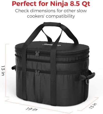 Goldlion Carrying Bag Compatible with Ninja Crockpot Slow Cooker - Portable Travel Carrier Case - Accessories for Ninja Foodi Possiblecooker Pro 8.5 Qt