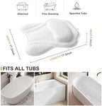 Bath Pillow Luxury Bathtub Pillow, 4D Bath Tub Pillows for Head, Neck and Back Support, Tub Pillow for Bathtub with 6 Non-Slip Suction Cups, Relaxing Bath Accessories Spa Gifts