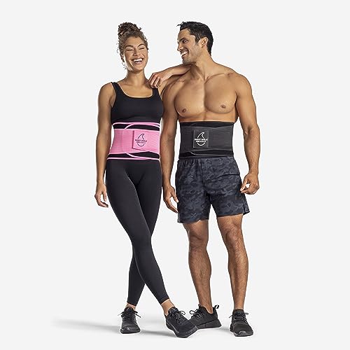 Sweet Sweat 'Pro-Series' Waist Trimmer (Pink) with Adjustable Velcro Straps (Medium-Large)