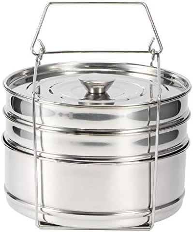 Stackable Stainless Steel Insert Pans - 6QT Instant Pot Accessories, 3 Tier Handle, Pot, Steamer, Pressure Cooker Cookware