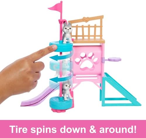 Barbie and Stacie to The Rescue Doll & Playset, Puppy Obstacle Course with Doll, 3 Dog Figures & 18 Accessories