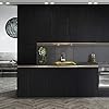 Black Wallpaper - Wood Peel and Stick Wallpaper – Black Wood Self-Adhesive & Removable Wall paper for Countertop Furniture Kitchen Wall, Countertop Contact Paper, Easy to Clean, 17.7” × 118” Vinyl