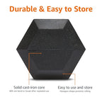 Amazon Basics Rubber Hex Dumbbell Hand Weight, 10 pound, Single, Black