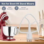 K45B Coated Flat Beater for Kitchenaid Stand Mixer,4.5-5 Quart Flat Beater Replacement for Kitchenaid Mixer Attachments,White