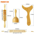 AiRelax 4 Pcs Maderoterapia Kit Wood Therapy Massage Tools for Body Shaping, Wooden Lymphatic Drainage Massager for Gua Sha, Massage Roller, Body Sculpting Tools Set for Body Contouring