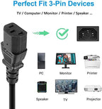 3 Prong Power Cord Replacement for Vizio TV, Vizio VX32L VW32L VX37L VW26L VA6 VMM26 LCD TV Power Cable