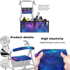 LedBack 3 Pcs Sets Rollator Walker Accessories Galaxy Print Universal Fit Walker Seat Cover Rollator Walker Seat & Backrest Covers, Rollator Storage Under Seat Bag