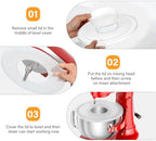 7QT Stainless Steel Mixer Bowl and Bowl Lid Covers for Kitchenaid Stand Mixers, Kitchen Aid Mixing Replacement Bowl for 7QT Lift Mixer with Handle, Dishwasher safe.