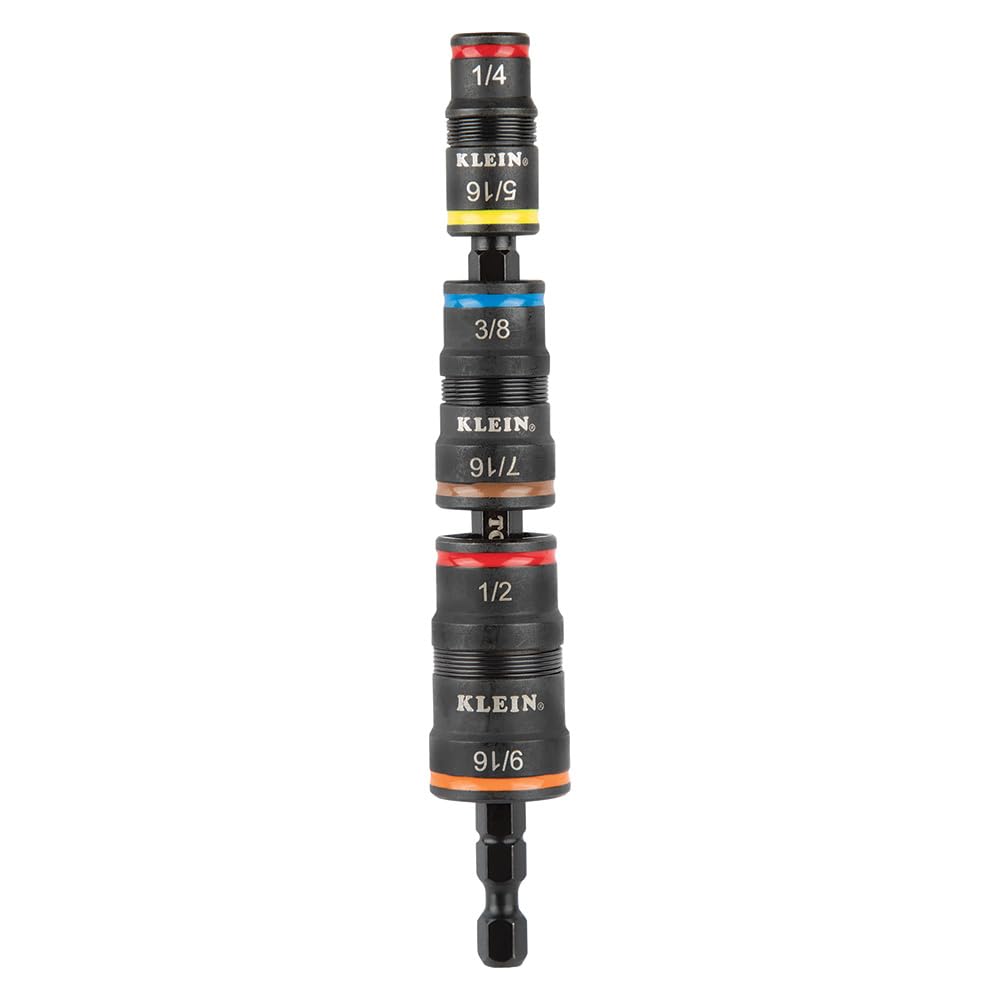 Klein Tools IR07 Dual Infrared Thermometer and Probe with 7-in-1 Impact Flip Socket Set, 6 Hex Driver Sizes, Plus Bit Holding