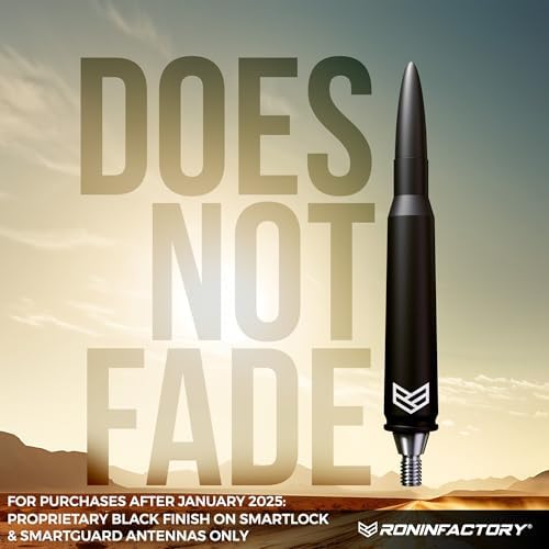 Ronin Factory 50 Cal Bullet Antenna - Ford F150 F250 F350 Super Duty Raptor Bronco Truck Accessory - RAM 1500 Short Antenna Replacement