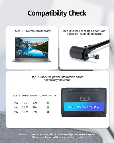 AC Charger Replacement for Asus L203MA L203M L203 L406MA L406M L406 L402 L402S L402SA L402M L402MA L402WA L402W L402 L402WA-EH21 Vivobook Laptop Power Supply Adapter Cord