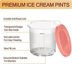4 Pack Ice Cream Containers Compatible with Ninja Creami NC299AMZ NC300 & NC301 Series Ice Cream Maker, Replacement Pints Containers and Lids, BPA-Free & Dishwasher Safe, Grey/Blue/Pink/Yellow