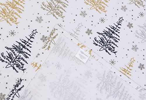 RUVANTI Flannel Sheets King Size - 100% Cotton Brushed King Size Sheets Set - Deep Pockets 16 Inches Bed Sheets - All Seasons Breathable & Extra Soft - Warm & Cozy, 4 Piece, Christmas Tree