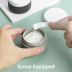 ME.FAN Travel Containers for Toiletries, TSA Approved 1.5 oz Silicone Cream Jars, Leak-proof Travel Size Containers, Travel Accessories with Lid for Cosmetic Face Hand 4 Pack White Lid - Desert Sage