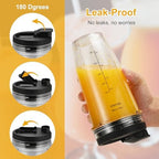 Blender Replacement Parts for Ninja, 24oz Ninja Blender Cups with To-Go Lids, 7 Fins Extractor Blade, Compatible with Nutri Ninja Auto iQ Blenders BL2012, BL2013, BL450, BL480
