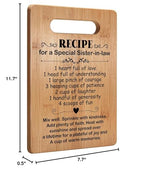Best Sister-in-Law Birthday Gifts, Popular Sister-in-Law Gifts from Sister, Sister-in-Law Cutting Board Gift, Sister-in-Law Gifts for Mother's Day, Wedding, Christmas
