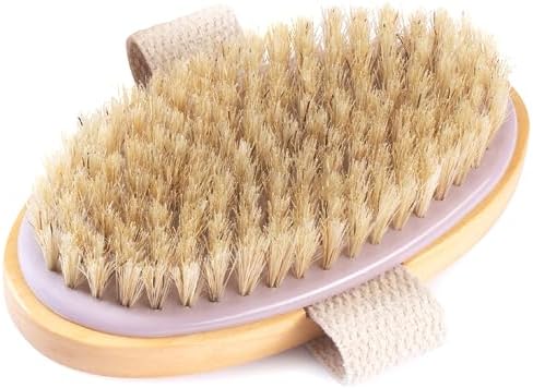 MainBasics Dry Brushing Body Brush for Lymphatic Drainage, Dry Skin, Cellulite, Blood Circulation with Exfoliating Natural Bristles for Flawless Skin
