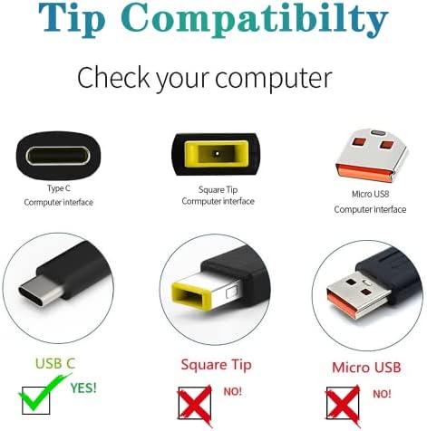 45W USB-C Chromebook Charger for Lenovo Chromebook Charger:for Lenovo 500e 300e 100e 2nd Gen C330 C340 S330 S340 Flex 3 Chromebook Charger,Replacement Type C Laptop Charger Adapter Power Supply Cord.
