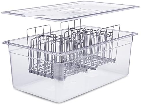 Large Sous Vide Container with Lid and Racks Kit | Sous Vide Accessories | Väeske Large Sous Vide Container with Lid and 2 Racks | Sous Vide Accessories | Compatible with Anova, Anova Nano, Joule, Instant Pot, Sous Vide Cookers (26 QT, Container/Racks)