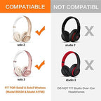 Ear Pads Replacement for Beats Solo 3 - GVOEARS Earpad Cushions Covers for Solo 2 Solo 3 Wired Wireless ON-Ear Headphones with Noise Isolation Memory Foam Protein Leather (Light Pink)
