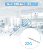 23 Gauge 1 Inch/25MM Luer Lock Needle Pack of 100 for Industrial Accessories Supplies, Individually Packaged