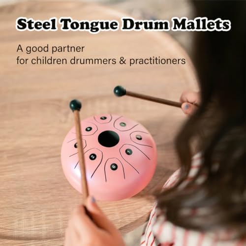 4PCS Steel Tongue Drum Mallets, 6.5in Rubber Percussion Mallets, Drum & Percussion Accessories for Child Drummers and Practitioners