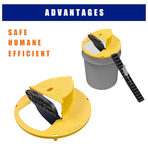 Mouse Trap Bucket Lid (3-Pack) - Humane Flip Board Slide Bucket Lid Mouse/Mice/Rat Trap, Auto Reset, Multi Catch Mice Trap Compatible with 5 Gallon Bucket for Indoor/Outdoor/Chicken Coop