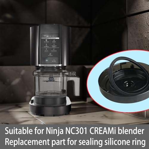5 Pcs Blender Gasket Replacement Rubber Ring Seal Rings Gaskets Part Compatible with Ninja NC301 CREAMi Ice Cream Maker 16OZ Replacement Parts Accessories Blender