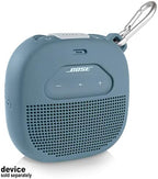 Feature Protective Case for Bose SoundLink Micro Bluetooth Speaker by WGear, Featured Design with mesh Pocket for Cable and Other Accessories, Elastic Strap to Secure Device (Stone Blue), WG012299
